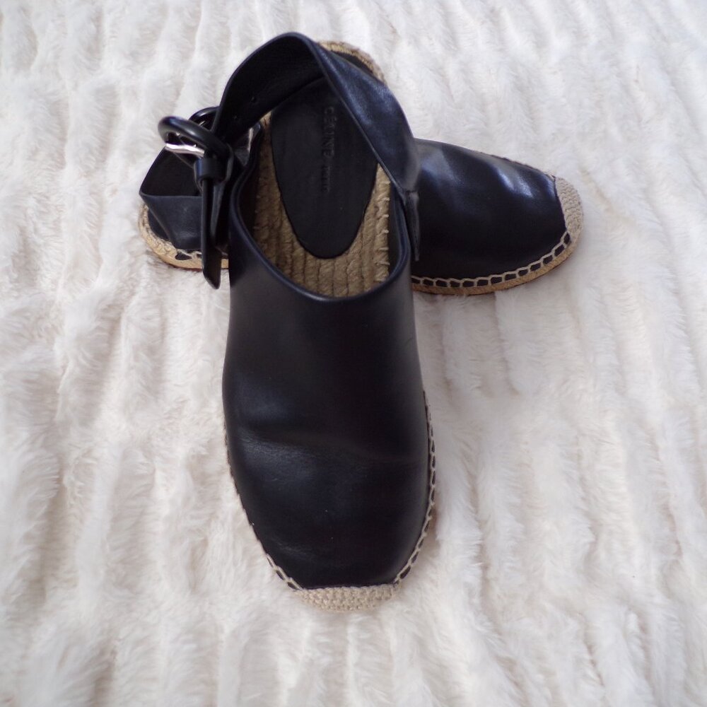 Celine black leather espadrilles flats 35/5